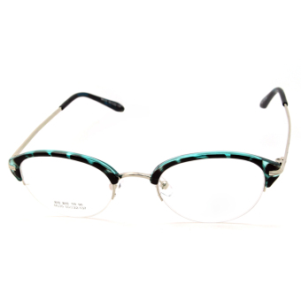 CHASING Vintage nerd glasses TR90 frame clear lens round eyewear half-frame CS11035(blue) - Intl