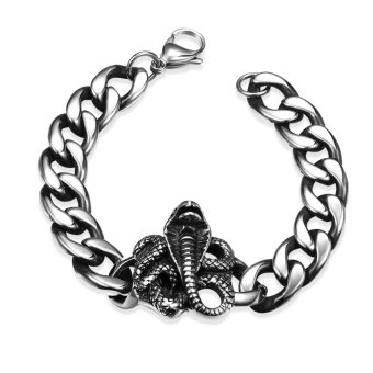 360WISH LEKANI GOMAYA Boa Constrictors 316L Stainless Steel Men's Bracelet Vintage Jewelry
