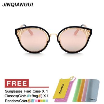 JINQIANGUI Sunglasses Women Cat Eye Retro Plastic Frame Sun Glasses Pink Color Eyewear Brand Designer UV400 - intl