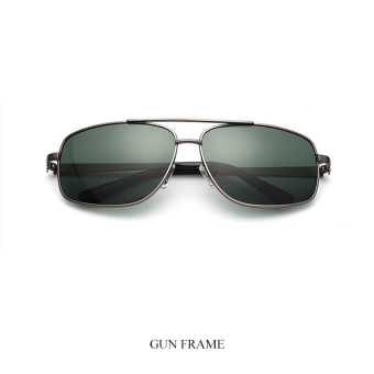 Men's Eyewear Polarized Sun Sunglasses Men Oversized Sun Glasses Green Lenses Gun Frame Color Brand Design (Intl)