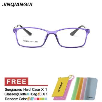 JINQIANGUI Glasses Frame Women Rectangle Plastic Eyewear Blue Color Frame Brand Designer Spectacle Frames for Nearsighted Glasses - intl