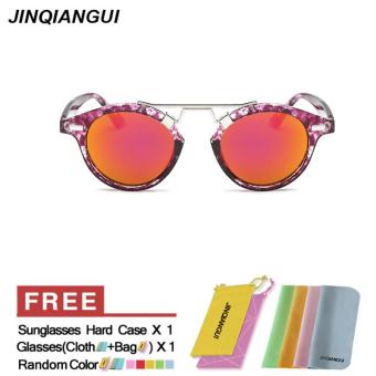 JINQIANGUI Sunglasses Men Round Retro Plastic Frame Sun Glasses Purple Color Eyewear Brand Designer UV400 - intl