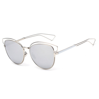 Men Sunglasses Mirror Hiking Sun Glasses Silver Color Brand Design (Intl)
