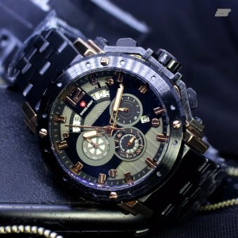 Limited Edition Swiss Army SA1000 Chrono Jam Tangan Pria Stainless Steel Strap ( Rosegold )