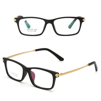 JINQIANGUI Fashion Glsses Frame Rectangle Glasses Black Frame Glasses Plastic Frames Plain for Myopia Women Eyeglasses Optical Frame Glasses - intl