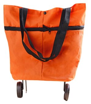 Tokuniku Foldable Eco Style Shopping Trolley Bag - Tas Belanja Lipat dengan Roda - Orange