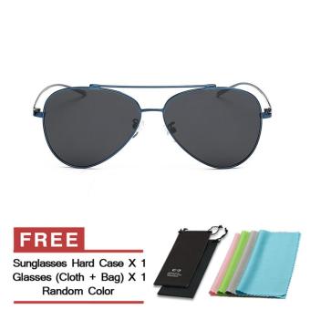 Sunglasses Polarized Men Mirror Butterfly Sun Glasses Black Color Brand Design (Intl)