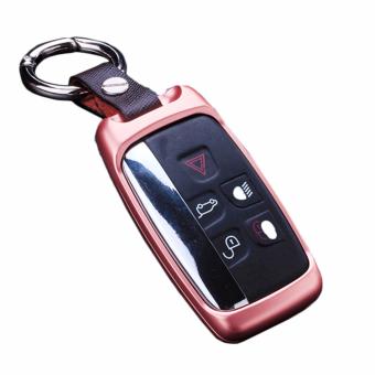 DAYJOY Luxury Premium Aerospace Aluminum Car Key Shell Cover With Key Chain For JAGUAR keyless remote control Smart Key Fob Holder JAGUAR XE XF XJ X-PACE X-TYPE SERIES (ROSE GOLD) - intl