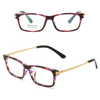JINQIANGUI Fashion Glsses Frame Rectangle Glasses Purple Frame Glasses Plastic Frames Plain for Myopia Women Eyeglasses Optical Frame Glasses - intl