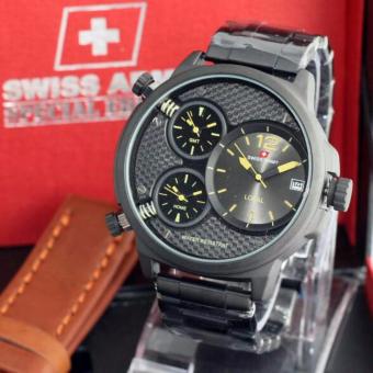 Jam Tangan Pria Swiss Army Crono Aktif Triple Time Bonus Leather Strap - Fashion Pria Casual & Formal - Special Edition-SA7011-SNTA