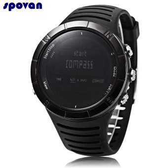 S&L SPOVAN SPV806 Digital Outdoor Sports Watch Altimeter Compass Barometer Dual Time 5ATM Wristwatch (Black) - intl