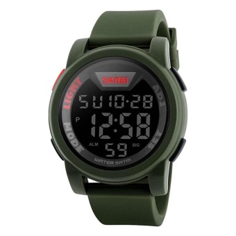 SKMEI Sport Men LED Watch Anti Air Water Resistant WR 50m DG1218 - Green + Box Original SKMEI