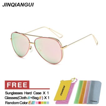 JINQIANGUI Sunglasses Men Polarized Pilot Titanium Frame Sun Glasses Pink Color Eyewear Brand Designer UV400 - intl