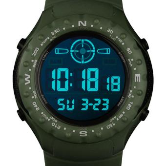 INFANTRY Mens LCD Digital Wrist Watch Chrono Alarm Army Tactical Green Rubber