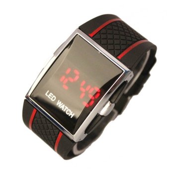 Luxury Men's Fashion LED Digital Date Sports Quartz Waterproof Wrist Watch(Red)