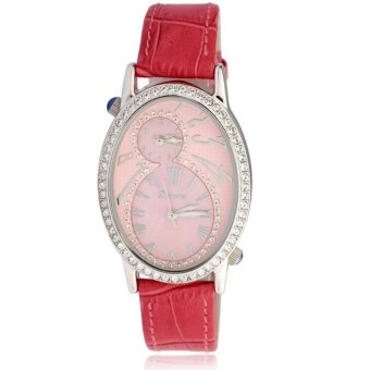 aortop Wei Na davena are genuine pedicle double movement newdiamond belt 30359 oval Dial Watch (Red) - intl