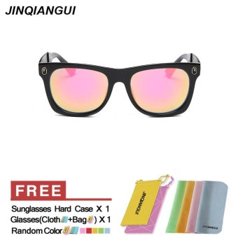 JINQIANGUI Sunglasses Men Square Plastic Frame Sun Glasses Pink Color Eyewear Brand Designer UV400 - intl