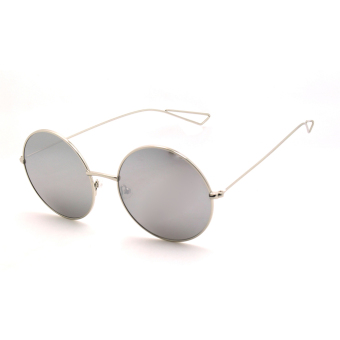 CHASING Round frame sunglasses fine metal glasses polarizing lens retro style CS112028(silver) - Intl