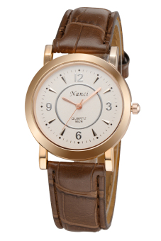 2015 Brand Big Dial wristwatch for Lover Men Women Watches Casual PU Leather Couple Dress Watch(Women)