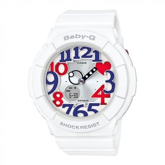 Casio Baby-G Women's White Resin Strap Watch BGA-130TR-7B
