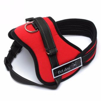 Lynx Rompi Pengaman Anjing Besar High Quality Adjustable Harness Vest Nylon for Large Dog size XL- Merah ( Red )