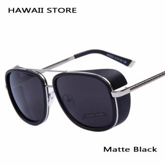 IRON MAN 3 Matsuda TONY Steampunk Sunglasses Men Mirrored Designer Brand Glasses Vintage Sun glasses (BLACK SILVER) - intl