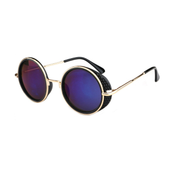 JINQIANGUI Women's Eyewear Sunglasses Women Round Sun Glasses Brand Design (Blue Color)