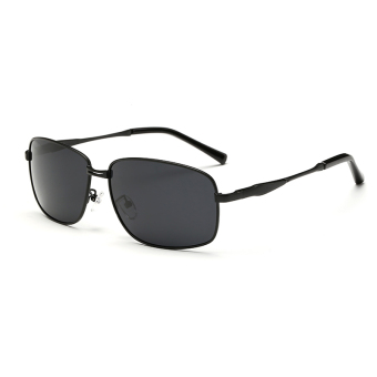 Women Sunglasses Polarized Mirror Rectangle Sun Glasses Black Color Brand Design (Intl)