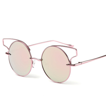 New fashion real metal frame sunglasses women brand designer retro vintage sunglasses cat eye glasses (color1)