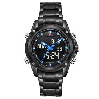 Naviforce Men Military Hour Sport Quartz Wrist Watch (Black/Blue)