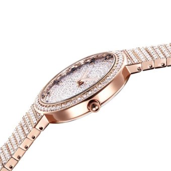 weaxig Wei Na Davena pedicle genuine crystal fashion luxury fulldiamond quartz watch waterproof watch size section steel table (1 Xmen Watch) (Gold) - intl