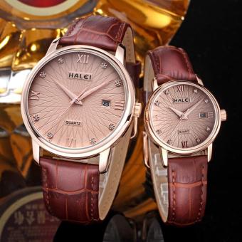 moob Brand new authentic couple table calendar Mens Diamond Dial Watch waterproof wholesale one generation (couple Watch) (Rose Gold)