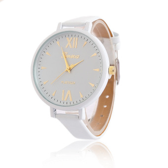 New GENEVA C11 The fine leather watch selling Geneva fashion quartz watches(White) - intl