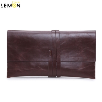 Huolala 2015 New Fashion Couple Solid PU Leather Men Handbag Casual Men Messenger Bags Famous Brand Vintage Envelope Men Clutch 40A1420-Black 