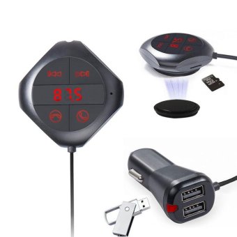 Bluetooth Car Kit Wireless FM Transmitter Dual USB Charger Audio MP3 Player - intl
