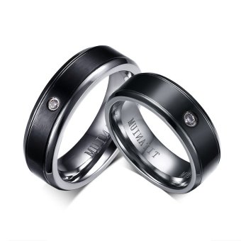 CZ Diamond Titanium Rings For Women Men Wedding Engagement Ring Not allergic Pure Titanium Ring 
