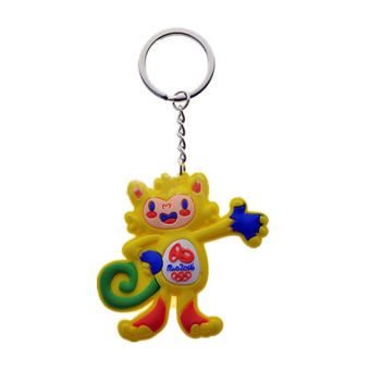 2PCS 2016 Brazil Rio Olympic Games Mascot Keys To The Olympic Games Gift Key Buckle Souvenir 3D Stereo