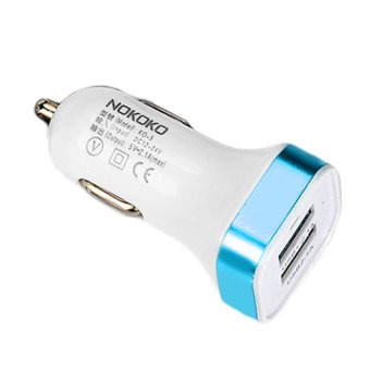 ERA Universal Mini Double 2USB Port Car Fast Charger Adapter For iPhone/ipad blue - Intl