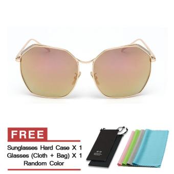 Women's Eyewear Sunglasses Women Mirror Irregular Sun Glasses Pink Color Brand Design (Intl)