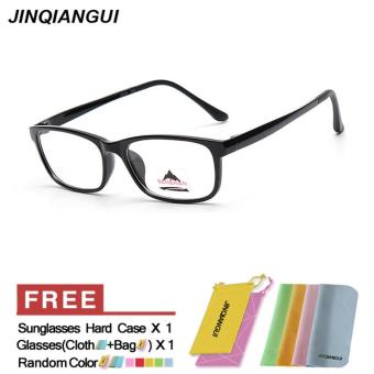 JINQIANGUI Fashion Glasses Frame Rectangle Glasses Black Frame Glasses Plastic Frames Plain for Myopia Women Eyeglasses Optical Frame Glasses - intl