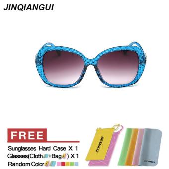 JINQIANGUI Sunglasses Women Butterfly Plastic Frame Sun Glasses Blue Color Eyewear Brand Designer UV400 - intl