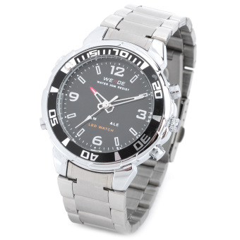 WEIDE WH-843 olahraga Analog + Digital tampilan kuarsa jam tangan untuk pria - Hitam + Silver (1 x sr626)