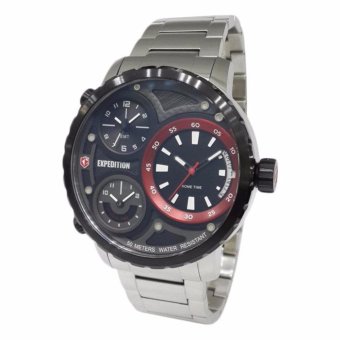 Triple 8 Collection - Expedition 6718MTBTBBARE Triple Time - Jam Tangan Pria - Silver