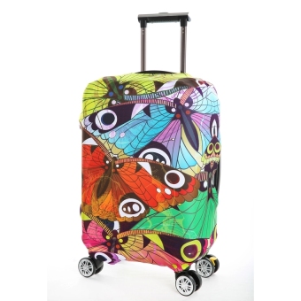 FLORA Expandable Elasticy 26-28 inch Waterproof Travel Luggage Protective Cover - Colourful batterfly - intl