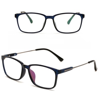 JINQIANGUI Fashion Glsses Frame Rectangle Glasses Blue Frame Glasses Plastic Frames Plain for Myopia Women Eyeglasses Optical Frame Glasses - intl