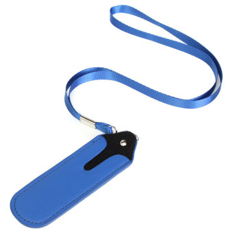 PU Leather Shisha Pen Holder Pouch Case Neck Strap Lanyard For Ego Cigarettes Blue