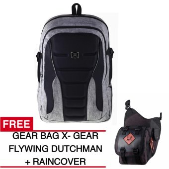 Gear Bag X-men Edition - Light Grey Tas Laptop Backpack + Raincover + FREE X-Gear Flywing Dutchman XM57