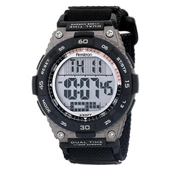 Armitron Sport Men's 40/8330BLK Brown Accented Digital Chronograph Black Nylon Strap Watch (Intl)