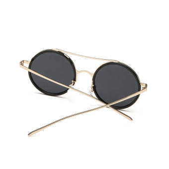 Sunglasses Polarized Women Mirror Round Sun Glasses Black Color Brand Design (Intl)