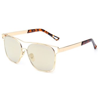 Newest Metal Frame Sunglasses Women Retro Cat Eye Sun Glasses Reflective Mirror Fashion Glasses Shades UV400 CC1857-06 (Photo Color)